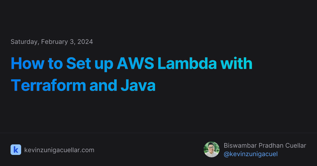 How to set up aws lambda with terraform and java